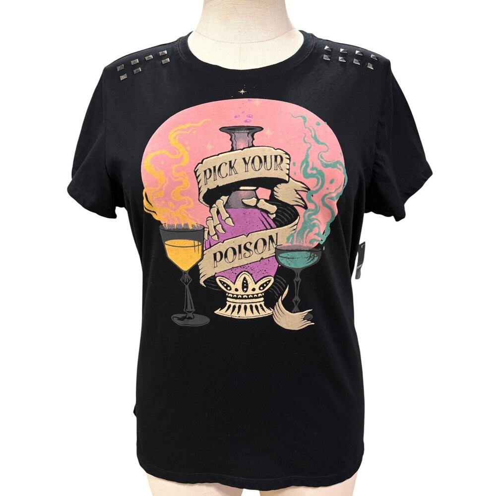 Torrid 1 (1X 14/16) Skeleton Hand Tattoo‎ Heritage Graphic Studded Punk T-shirt